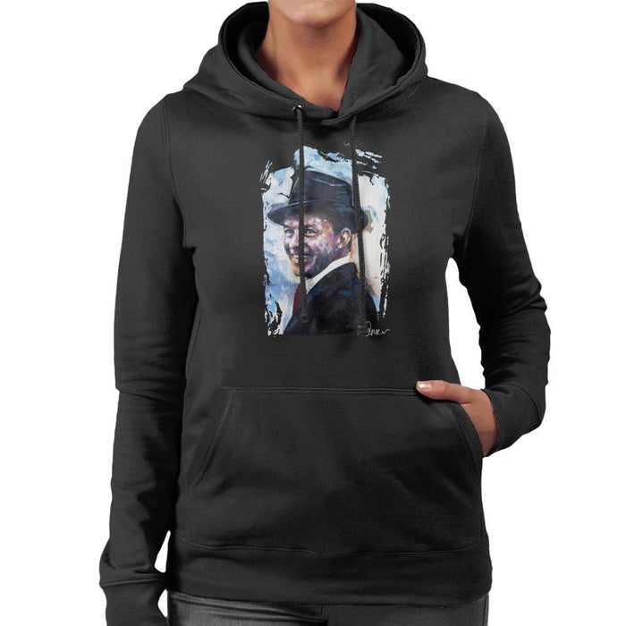 Sidney Maurer Original Portrait Of Frank Sinatra Hat Womens Hooded Sweatshirt - Womens Hooded Sweatshirt