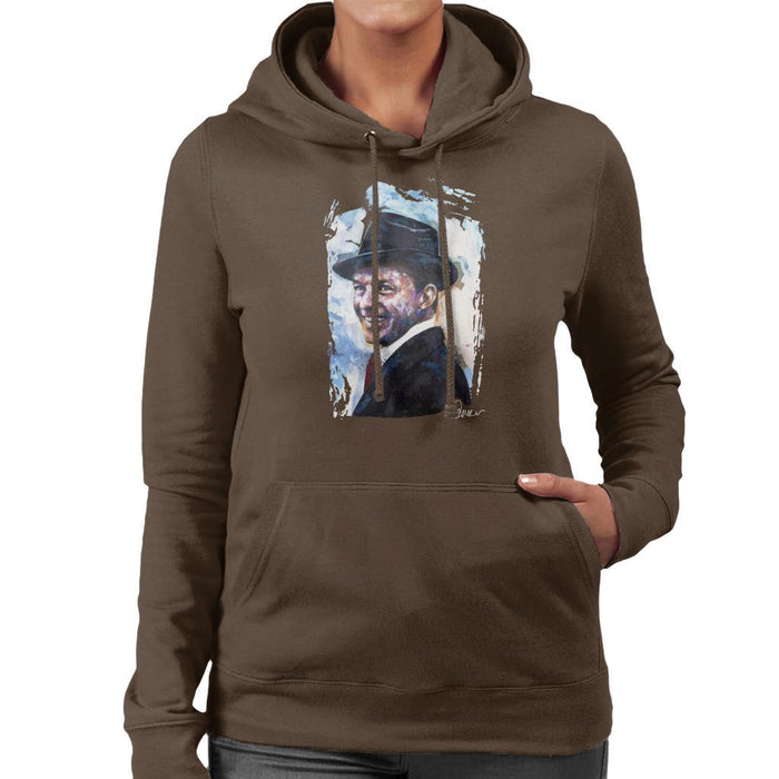 Sidney Maurer Original Portrait Of Frank Sinatra Hat Womens Hooded Sweatshirt - Womens Hooded Sweatshirt