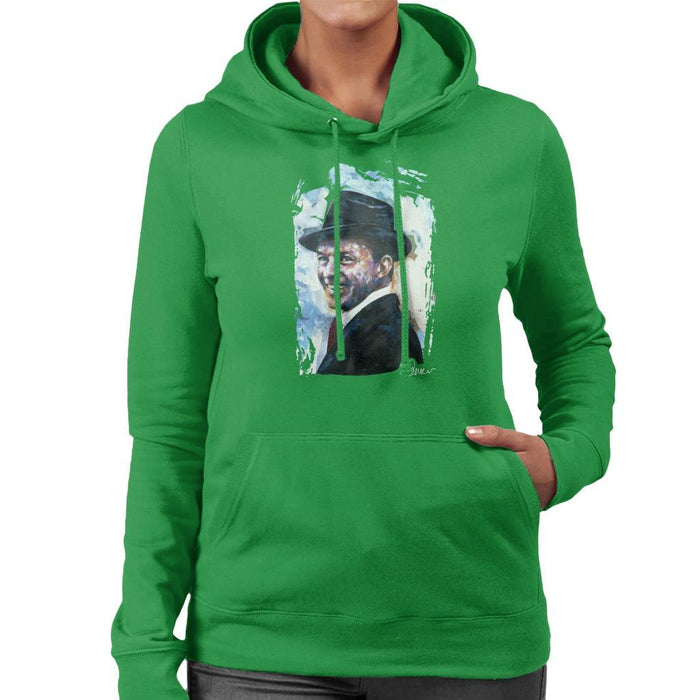 Sidney Maurer Original Portrait Of Frank Sinatra Hat Womens Hooded Sweatshirt - Womens Hooded Sweatshirt