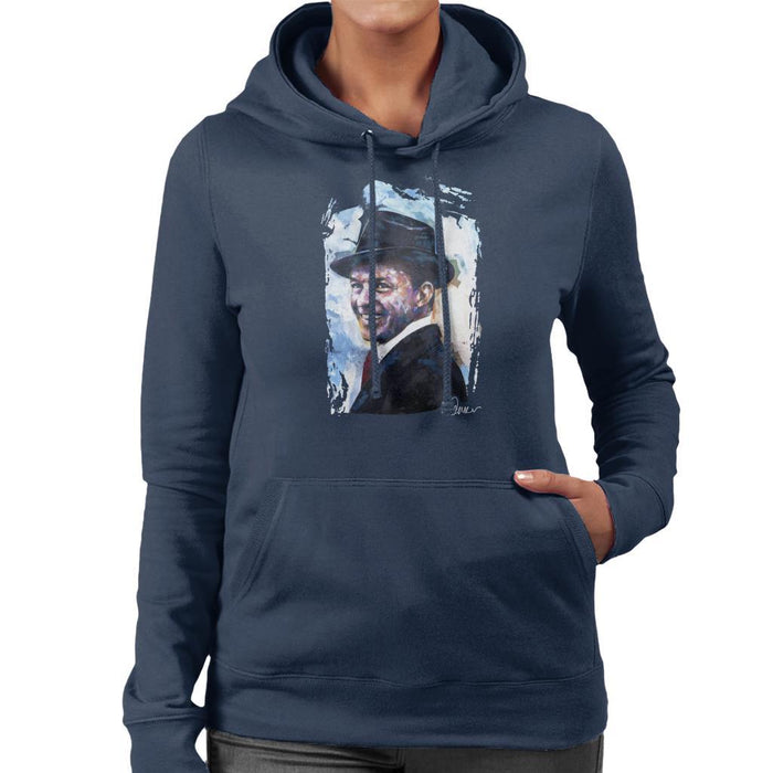 Sidney Maurer Original Portrait Of Frank Sinatra Hat Womens Hooded Sweatshirt - Womens Hooded Sweatshirt