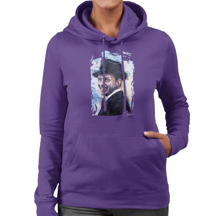 Sidney Maurer Original Portrait Of Frank Sinatra Hat Womens Hooded Sweatshirt - Womens Hooded Sweatshirt