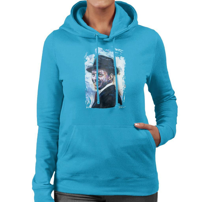 Sidney Maurer Original Portrait Of Frank Sinatra Hat Womens Hooded Sweatshirt - Womens Hooded Sweatshirt