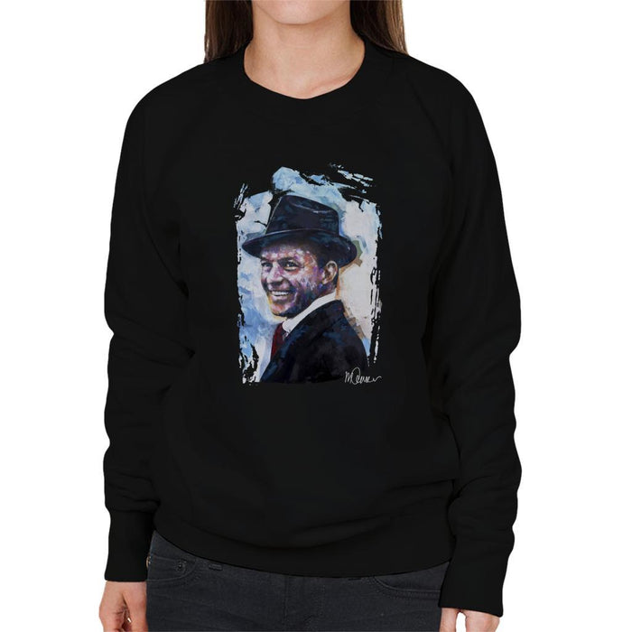 Sidney Maurer Original Portrait Of Frank Sinatra Hat Womens Sweatshirt - Womens Sweatshirt