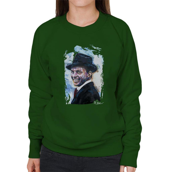Sidney Maurer Original Portrait Of Frank Sinatra Hat Womens Sweatshirt - Womens Sweatshirt