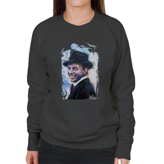 Sidney Maurer Original Portrait Of Frank Sinatra Hat Womens Sweatshirt - Womens Sweatshirt