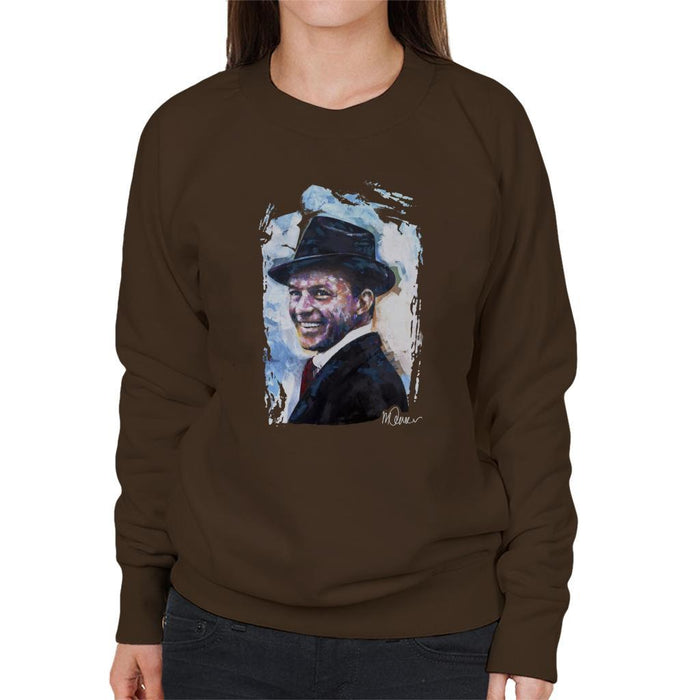 Sidney Maurer Original Portrait Of Frank Sinatra Hat Womens Sweatshirt - Womens Sweatshirt