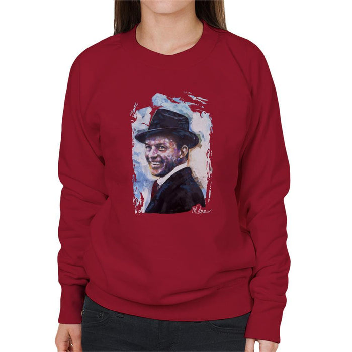 Sidney Maurer Original Portrait Of Frank Sinatra Hat Womens Sweatshirt - Womens Sweatshirt