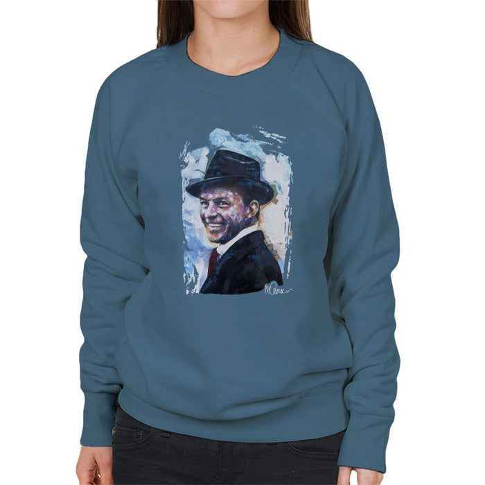 Sidney Maurer Original Portrait Of Frank Sinatra Hat Womens Sweatshirt - Womens Sweatshirt