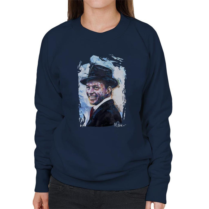 Sidney Maurer Original Portrait Of Frank Sinatra Hat Womens Sweatshirt - Womens Sweatshirt