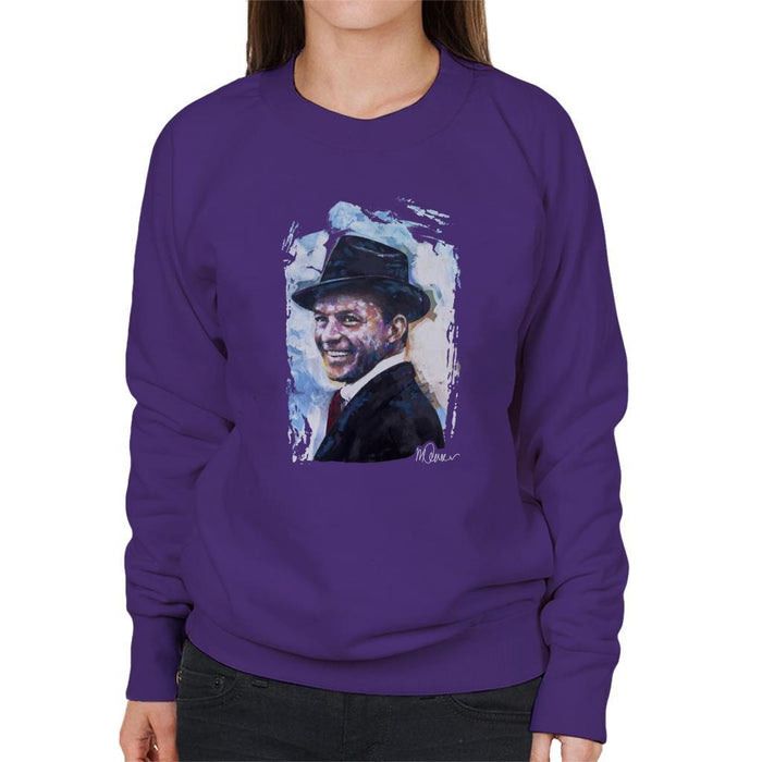Sidney Maurer Original Portrait Of Frank Sinatra Hat Womens Sweatshirt - Womens Sweatshirt