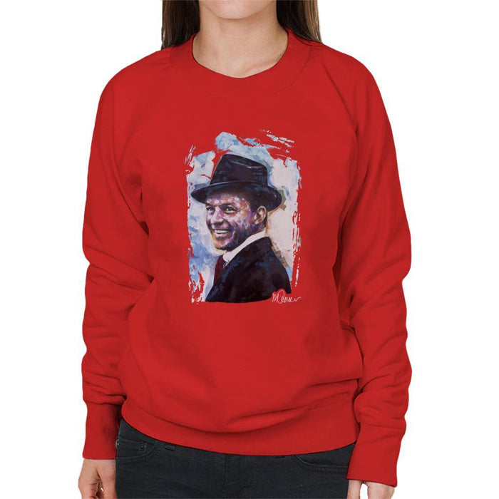Sidney Maurer Original Portrait Of Frank Sinatra Hat Womens Sweatshirt - Womens Sweatshirt