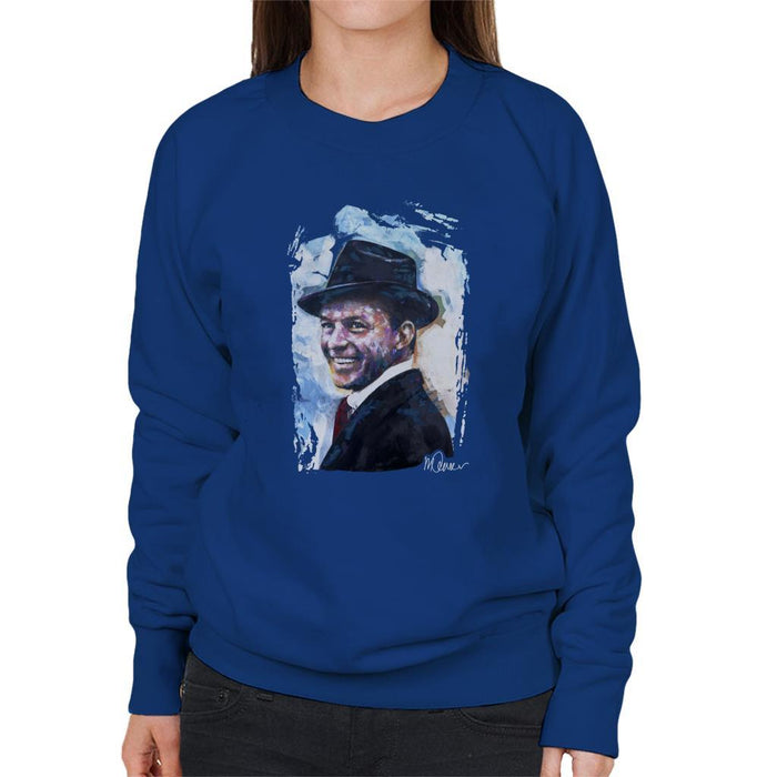 Sidney Maurer Original Portrait Of Frank Sinatra Hat Womens Sweatshirt - Womens Sweatshirt