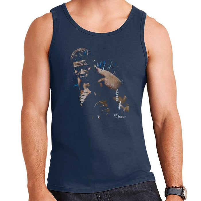 Sidney Maurer Original Portrait Of Joe Louis Mens Vest - Small / Navy Blue - Mens Vest
