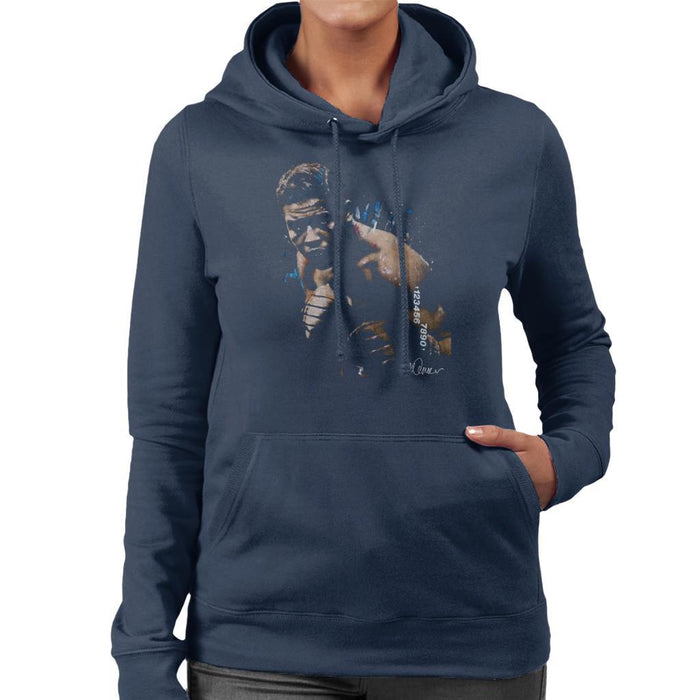 Sidney Maurer Original Portrait Of Joe Louis Womens Hooded Sweatshirt - Womens Hooded Sweatshirt