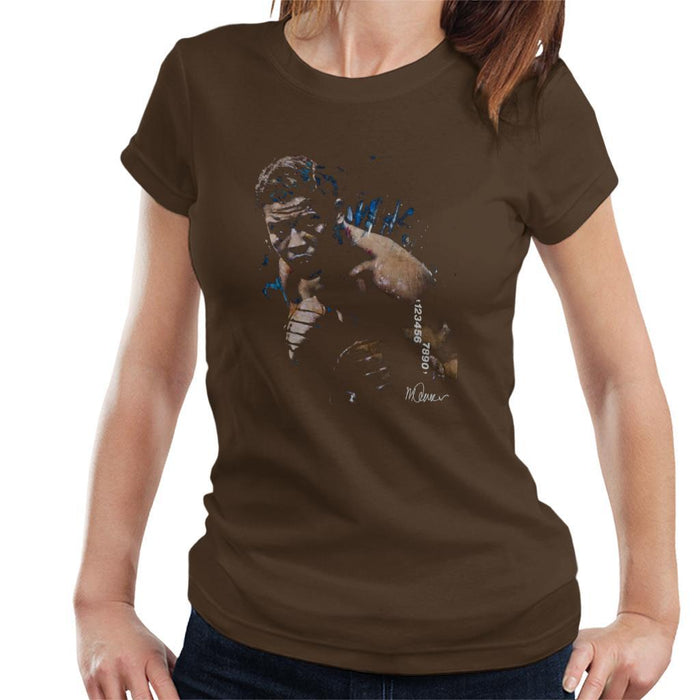 Sidney Maurer Original Portrait Of Joe Louis Womens T-Shirt - Small / Chocolate - Womens T-Shirt