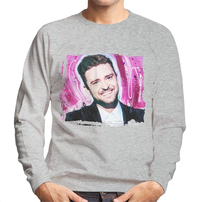 Sidney Maurer Original Portrait Of Justin Timberlake Smile Mens Sweatshirt - Mens Sweatshirt