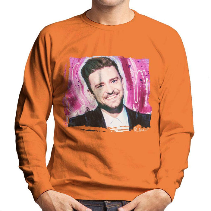 Sidney Maurer Original Portrait Of Justin Timberlake Smile Mens Sweatshirt - Mens Sweatshirt