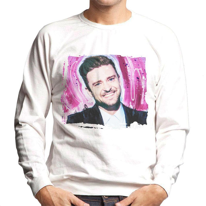 Sidney Maurer Original Portrait Of Justin Timberlake Smile Mens Sweatshirt - Mens Sweatshirt