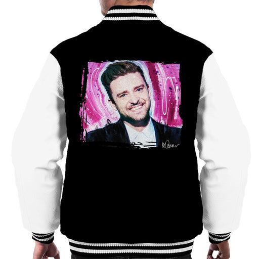 Sidney Maurer Original Portrait Of Justin Timberlake Smile Mens Varsity Jacket - Mens Varsity Jacket