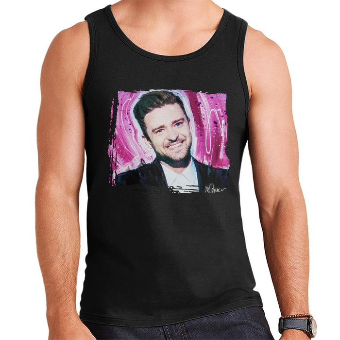 Sidney Maurer Original Portrait Of Justin Timberlake Smile Mens Vest - Mens Vest