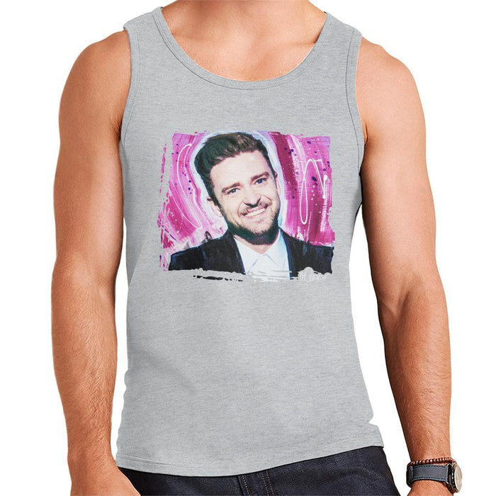 Sidney Maurer Original Portrait Of Justin Timberlake Smile Mens Vest - Mens Vest