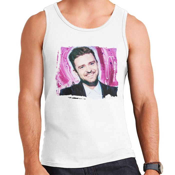 Sidney Maurer Original Portrait Of Justin Timberlake Smile Mens Vest - Mens Vest