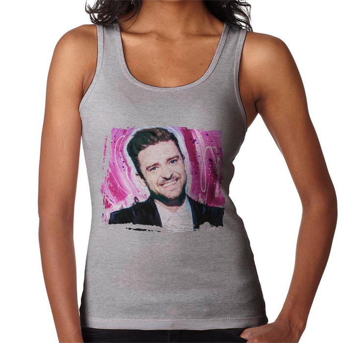 Sidney Maurer Original Portrait Of Justin Timberlake Smile Womens Vest - Womens Vest
