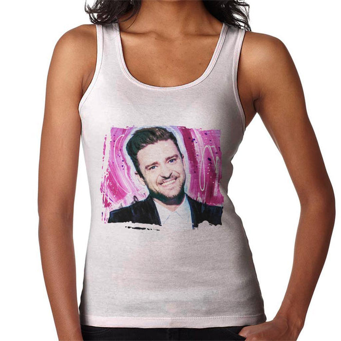 Sidney Maurer Original Portrait Of Justin Timberlake Smile Womens Vest - Womens Vest