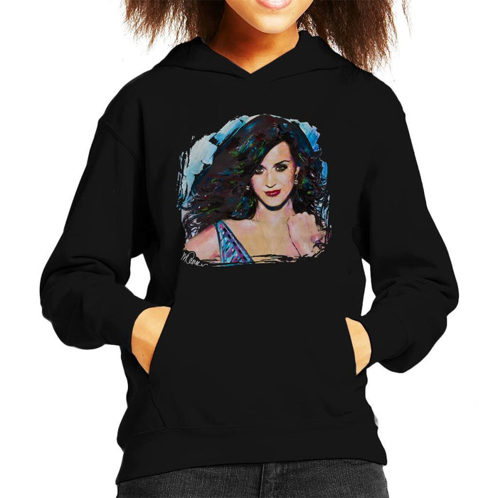 Sidney Maurer Original Portrait Of Katy Perry Long Hair Kids Hooded Sweatshirt - Kids Boys Hooded Sweatshirt