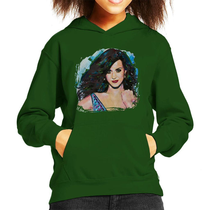 Sidney Maurer Original Portrait Of Katy Perry Long Hair Kids Hooded Sweatshirt - Kids Boys Hooded Sweatshirt