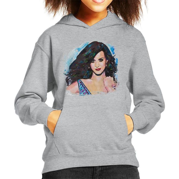 Sidney Maurer Original Portrait Of Katy Perry Long Hair Kids Hooded Sweatshirt - Kids Boys Hooded Sweatshirt
