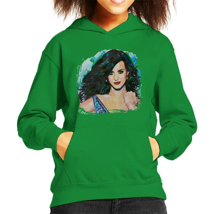 Sidney Maurer Original Portrait Of Katy Perry Long Hair Kids Hooded Sweatshirt - Kids Boys Hooded Sweatshirt