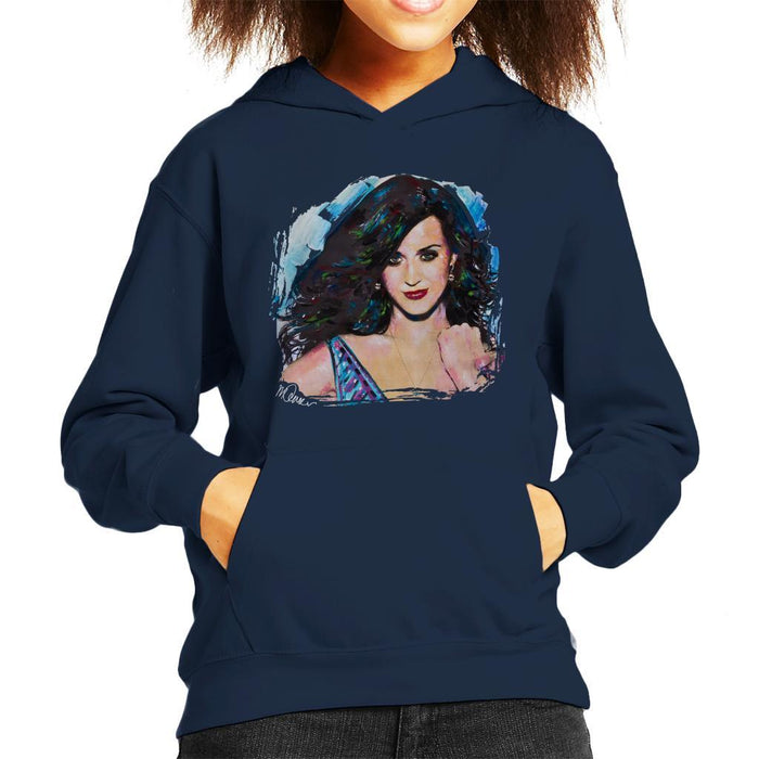 Sidney Maurer Original Portrait Of Katy Perry Long Hair Kids Hooded Sweatshirt - Kids Boys Hooded Sweatshirt