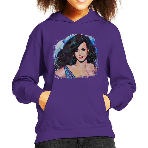 Sidney Maurer Original Portrait Of Katy Perry Long Hair Kids Hooded Sweatshirt - Kids Boys Hooded Sweatshirt