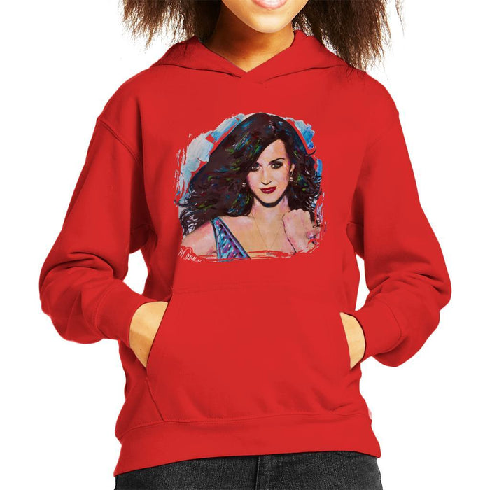 Sidney Maurer Original Portrait Of Katy Perry Long Hair Kids Hooded Sweatshirt - Kids Boys Hooded Sweatshirt