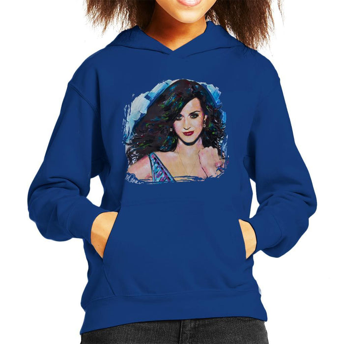 Sidney Maurer Original Portrait Of Katy Perry Long Hair Kids Hooded Sweatshirt - Kids Boys Hooded Sweatshirt
