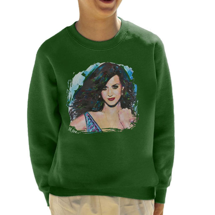 Sidney Maurer Original Portrait Of Katy Perry Long Hair Kids Sweatshirt - Kids Boys Sweatshirt