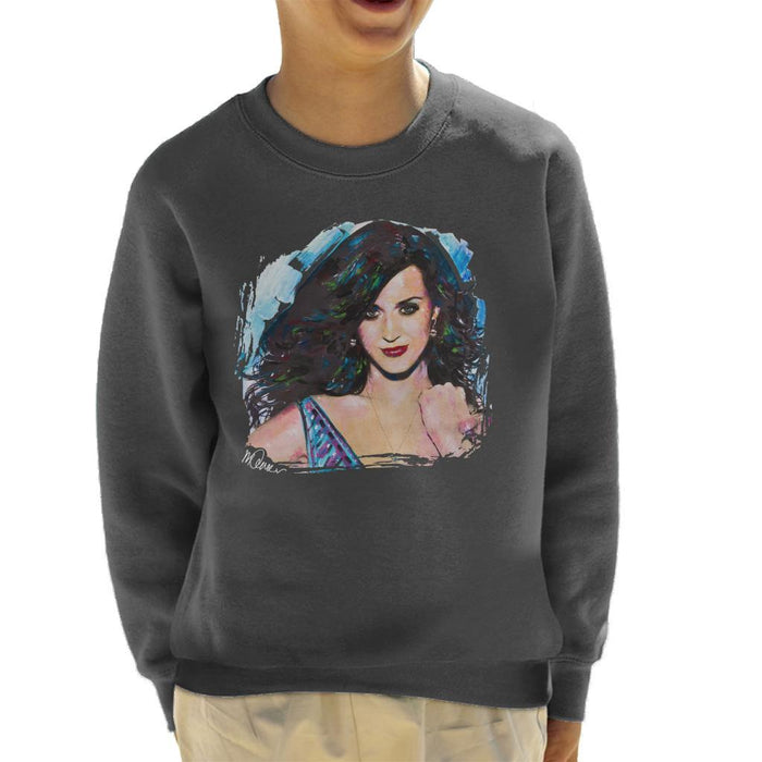Sidney Maurer Original Portrait Of Katy Perry Long Hair Kids Sweatshirt - Kids Boys Sweatshirt