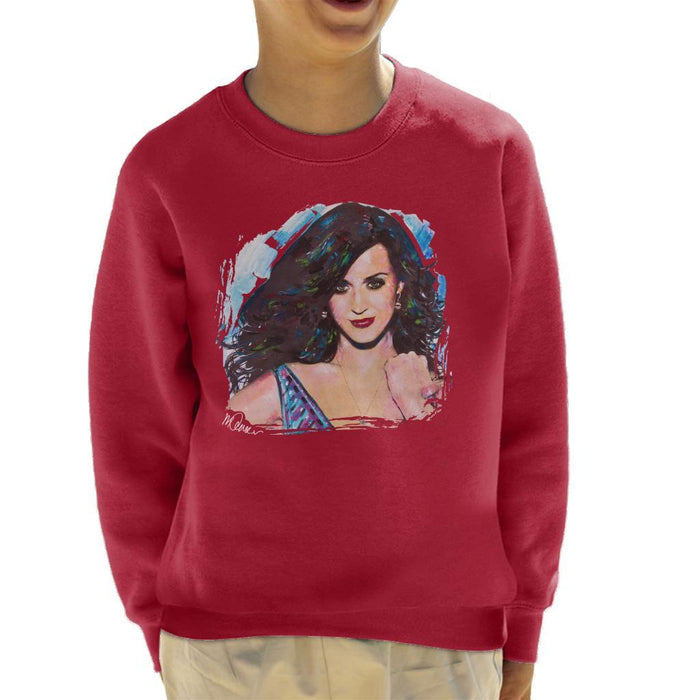 Sidney Maurer Original Portrait Of Katy Perry Long Hair Kids Sweatshirt - Kids Boys Sweatshirt