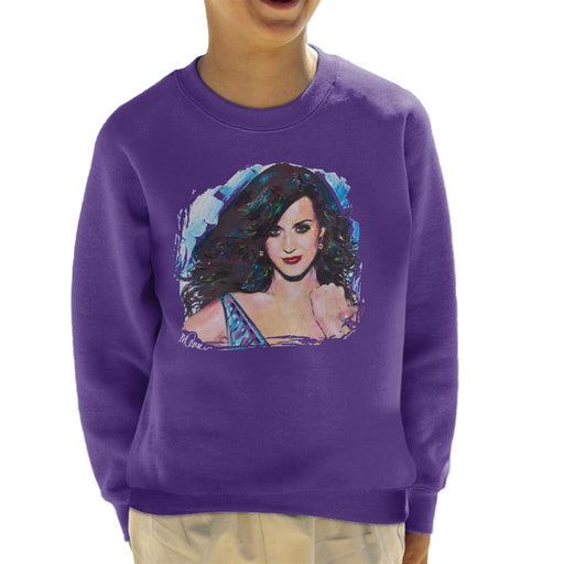 Sidney Maurer Original Portrait Of Katy Perry Long Hair Kids Sweatshirt - Kids Boys Sweatshirt