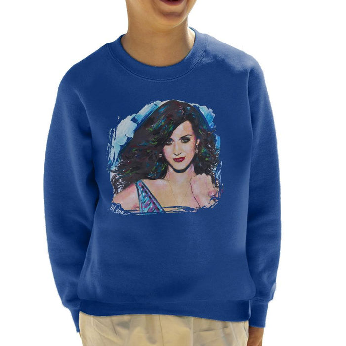 Sidney Maurer Original Portrait Of Katy Perry Long Hair Kids Sweatshirt - Kids Boys Sweatshirt
