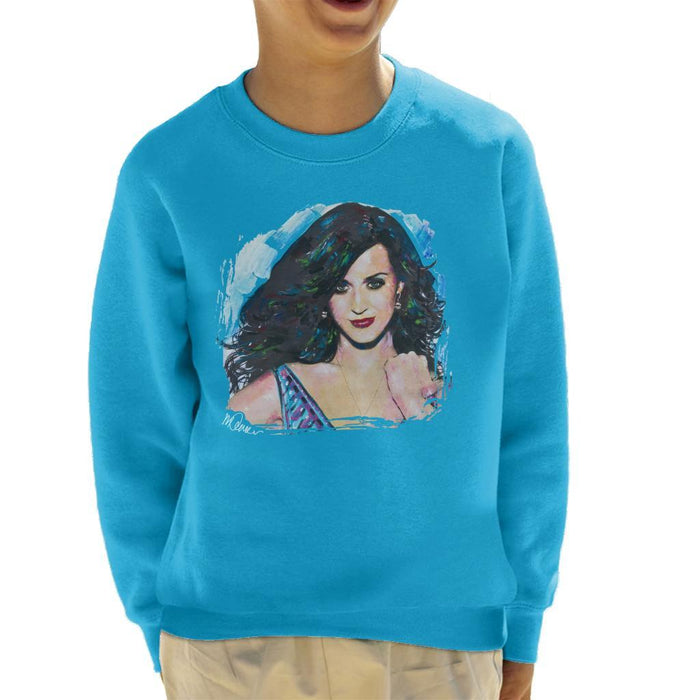 Sidney Maurer Original Portrait Of Katy Perry Long Hair Kids Sweatshirt - Kids Boys Sweatshirt