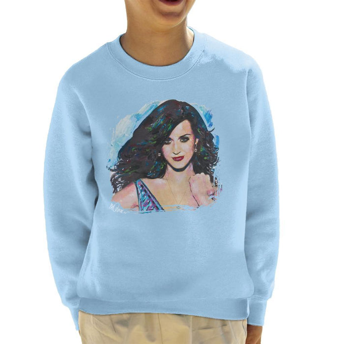 Sidney Maurer Original Portrait Of Katy Perry Long Hair Kids Sweatshirt - Kids Boys Sweatshirt