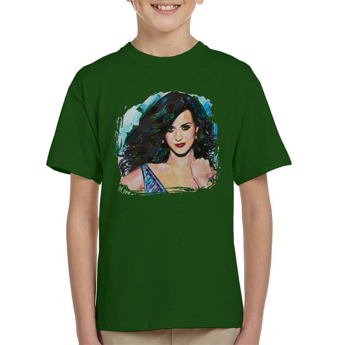 Sidney Maurer Original Portrait Of Katy Perry Long Hair Kids T-Shirt - Kids Boys T-Shirt