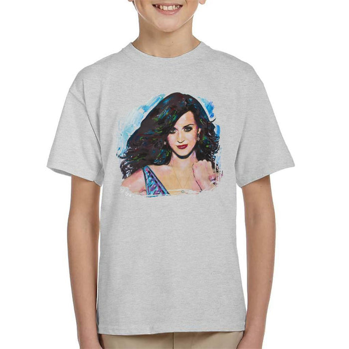 Sidney Maurer Original Portrait Of Katy Perry Long Hair Kids T-Shirt - Kids Boys T-Shirt