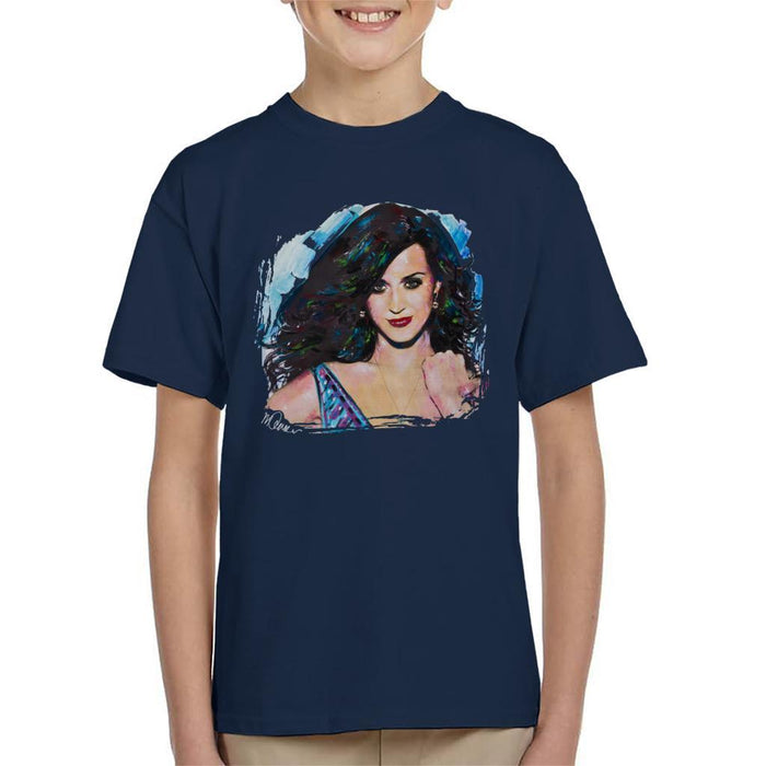 Sidney Maurer Original Portrait Of Katy Perry Long Hair Kids T-Shirt - Kids Boys T-Shirt