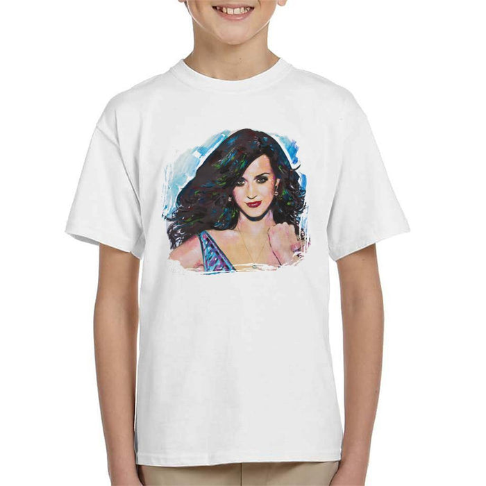 Sidney Maurer Original Portrait Of Katy Perry Long Hair Kids T-Shirt - Kids Boys T-Shirt