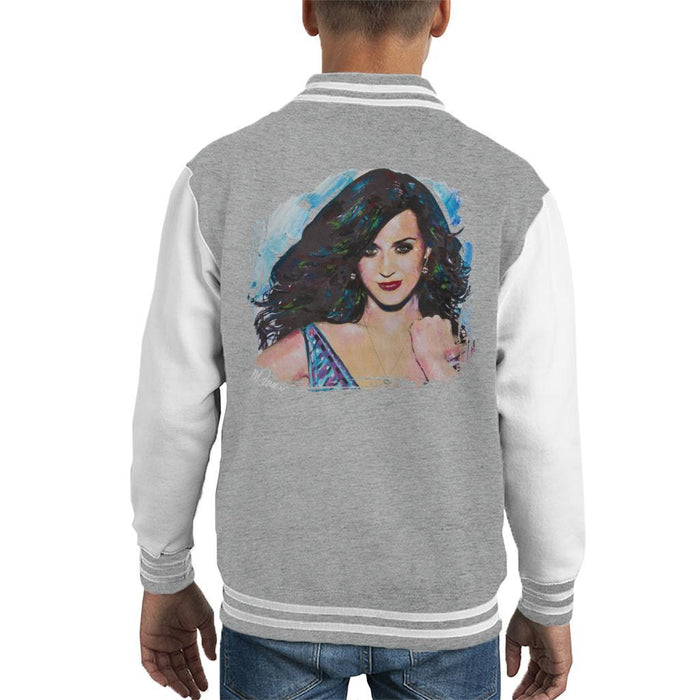 Sidney Maurer Original Portrait Of Katy Perry Long Hair Kids Varsity Jacket - Kids Boys Varsity Jacket