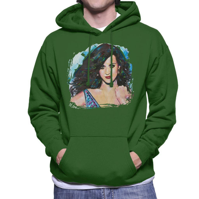 Sidney Maurer Original Portrait Of Katy Perry Long Hair Mens Hooded Sweatshirt - Mens Hooded Sweatshirt