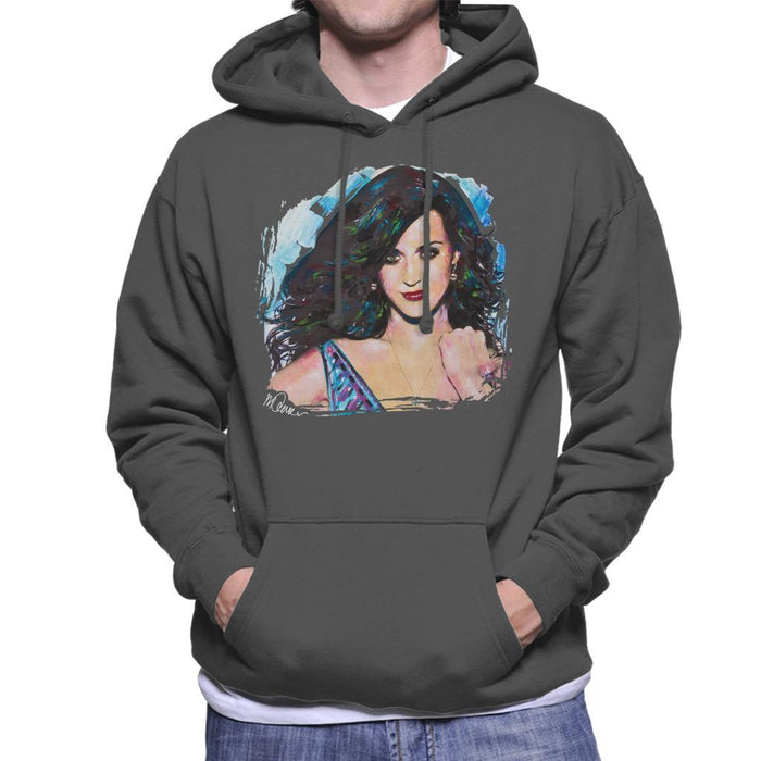 Sidney Maurer Original Portrait Of Katy Perry Long Hair Mens Hooded Sweatshirt - Mens Hooded Sweatshirt